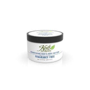 Koils By Nature Nourishing Hair & Body Butter - Unscented Fragrance Free | 8 Oz | Revitalize Dry Skin and Scalp - Add Shine, Soften & Protect Hair