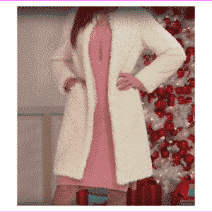 Collarless Sherpa Duster Coat